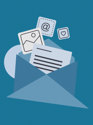 newsletter graphic with envelope